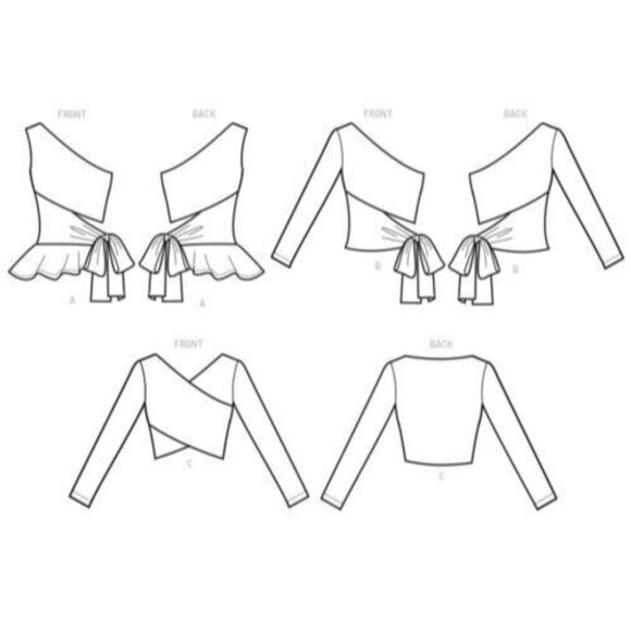 McCall's M8117 Misses XS to M Crossover Tops Uncut Sewing Pattern New - Picture 9 of 9